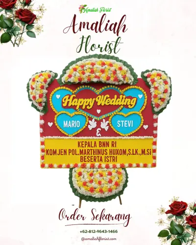 Karangan Papan Bunga Pernikahan di Siring Agung